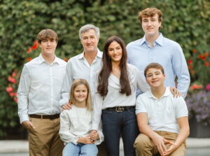 Melinda Rogers-Hixon with her husband Eric and their four children.